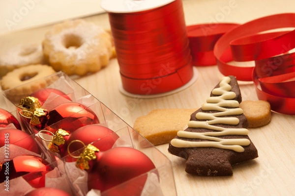 Obraz Christmas Cookies with Decorations