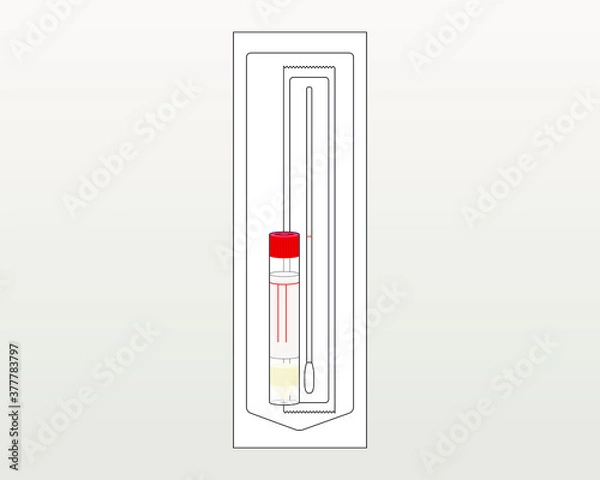 Fototapeta Test tube and sterile swabs, nose SWAB, Output of Viral Transport Kits for Collection of Upper Respiratory Samples