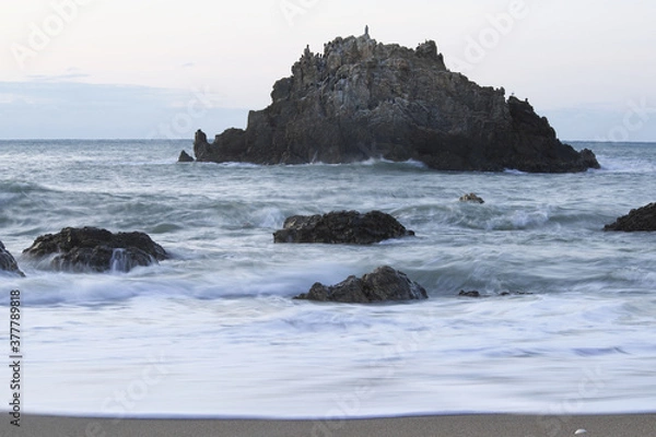 Obraz 波　 太平洋　渥美半島　 愛知県田原市　日本