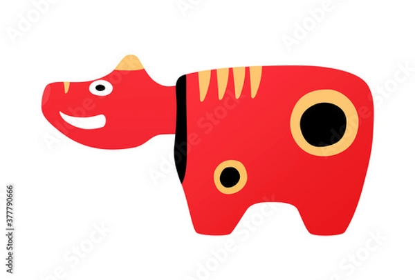 Obraz 横を向く赤べこ