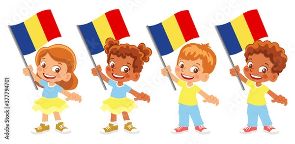 Obraz Romania flag in hand set
