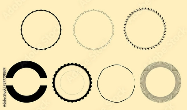 Fototapeta かっこいい丸いマークのデザイン用のイラストセット