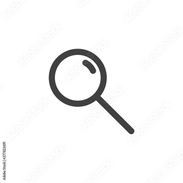 Fototapeta Magnifying glass line icon. linear style sign for mobile concept and web design. Search, magnifier outline vector icon. Symbol, logo illustration. Vector graphics