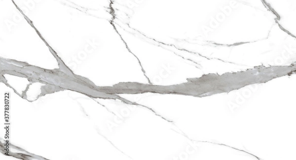 Fototapeta Calacatta majestic marble white tone and contains a mixture of beige,gold and grey veins that vary in size, white statuario used for kitchen, wall panel, countertop and bookmatched backsplash.