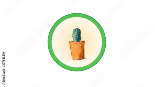 Obraz Сard with cactus for congratulations