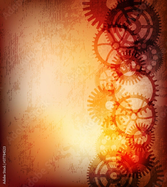 Obraz grungy banner with gears. eps10