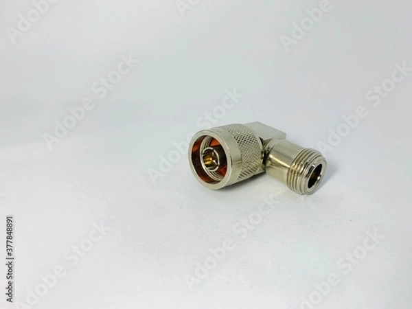 Fototapeta accessories of connector for telecommunication system : N-type on  white background