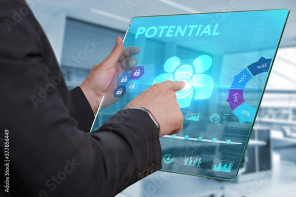 Obraz Coach motivate to personal development. Personal and career growth. Potential and motivation concepts.