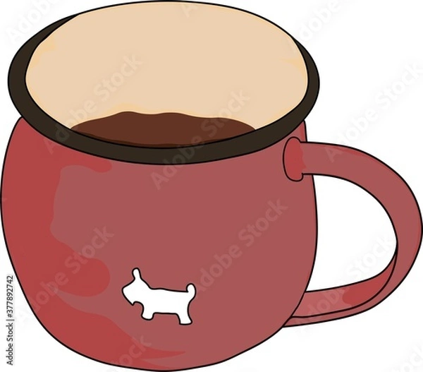 Fototapeta A cup of coffee isometric flat design