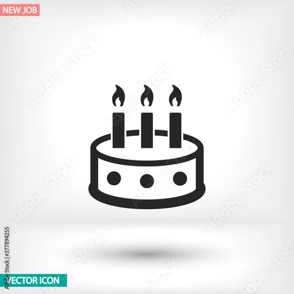 Obraz Cake vector icon , lorem ipsum Flat design