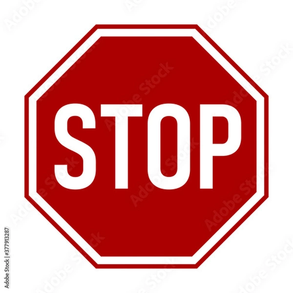 Obraz Stop Sign with an Octagonal Shape Icon. Vector image.