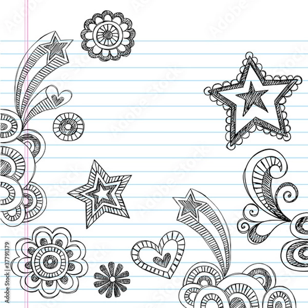 Fototapeta Sketchy Notebook Doodles Vector Illustration Design