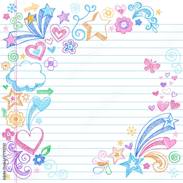 Obraz Sketchy Notebook Doodles Vector Illustration