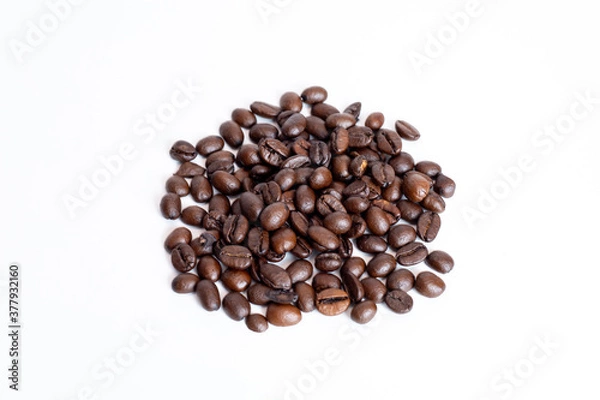 Obraz coffee beans on white background