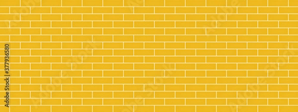 Obraz Yellow brick wall background with line texture, architecture, interior wallpaper, backdrop, scenery pandemic pattern seamless vector illustration art graphic design 