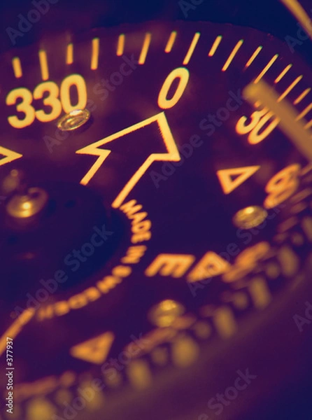 Obraz zbliżenie kompasu