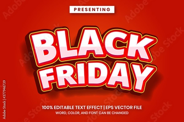 Fototapeta Black friday sale text effect with bold fun style