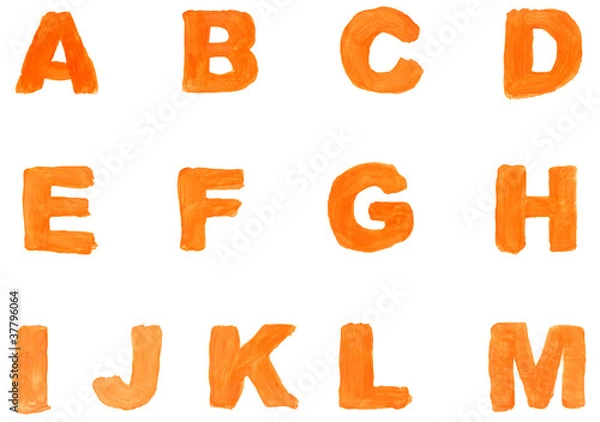 Obraz High resolution hand painted font set