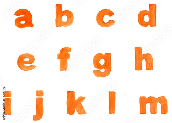 Obraz High resolution hand painted font set