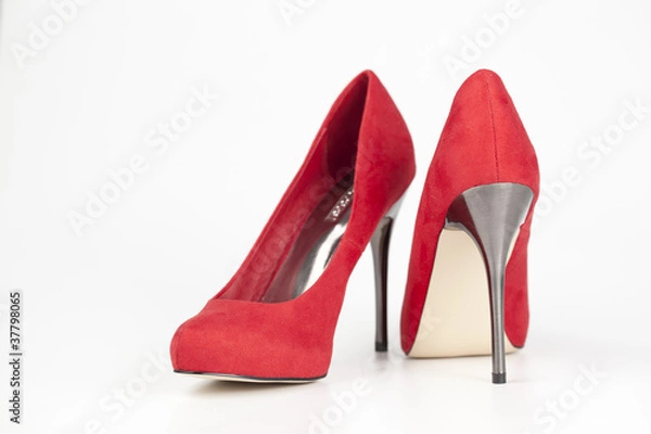 Obraz Red high heels isolated