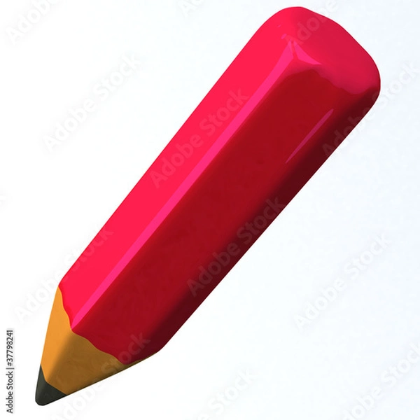 Fototapeta Pink pencil 3d