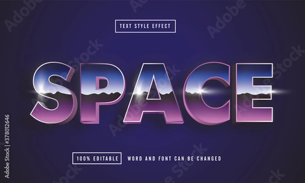 Fototapeta Space Retro chrome text effect editable premium download