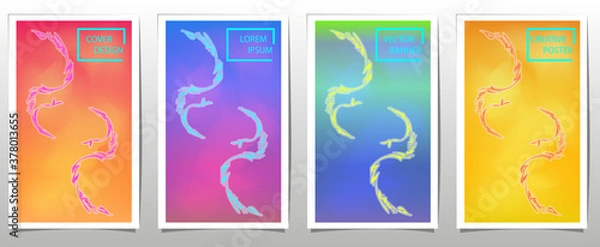 Fototapeta Set of bright colorful vector background. Abstract illustration.