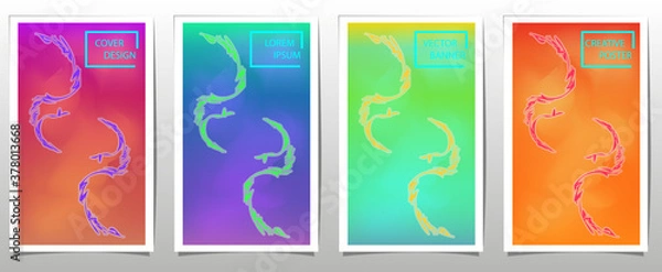 Fototapeta Set of bright colorful vector background. Abstract illustration.