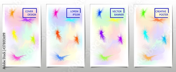 Fototapeta Set of bright colorful vector background. Abstract illustration.