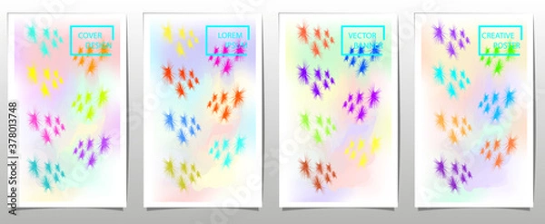 Fototapeta Set of bright colorful vector background. Abstract illustration.
