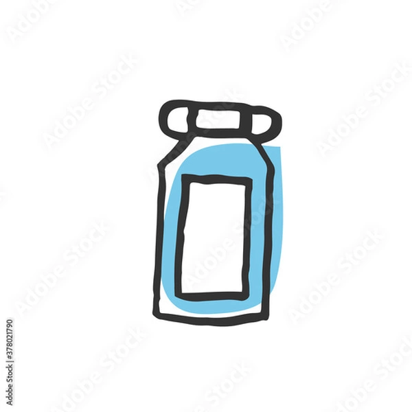 Fototapeta 手書きの学校生活持ち物イラスト　名札