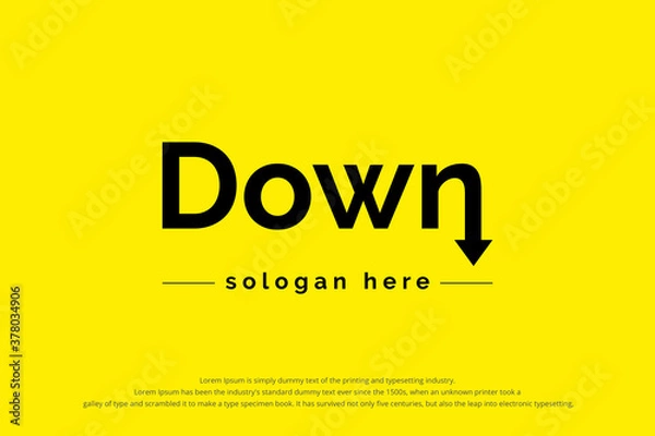Fototapeta Down Word Abstract Vector Logo Design, Corporate Business Logo Suitable For All Business.