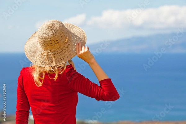 Obraz lady in red with hat