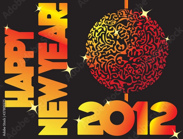 Obraz Happy New Year with ball drop