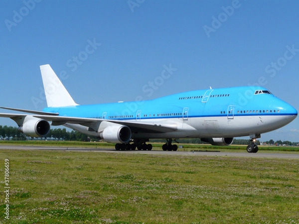 Obraz Big blie plane passing nearby