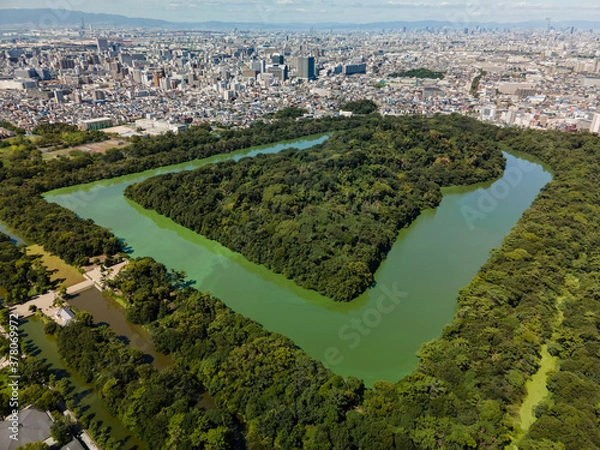 Fototapeta Mozu-Furuichi Kofun Group(48MP High Resolution Aerial View).