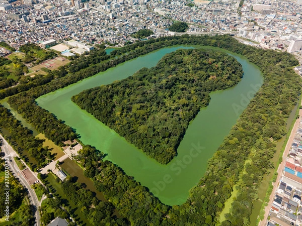 Fototapeta Mozu-Furuichi Kofun Group(48MP High Resolution Aerial View).