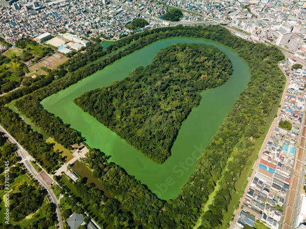 Fototapeta Mozu-Furuichi Kofun Group(48MP High Resolution Aerial View).