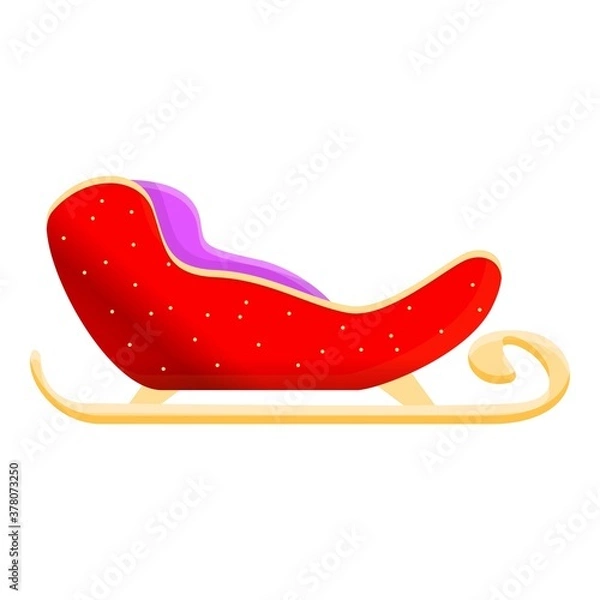 Fototapeta Sleigh icon. Cartoon of sleigh vector icon for web design isolated on white background