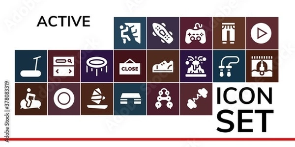 Fototapeta active icon set