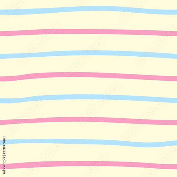 Obraz Hand Drawn Pink and Blue Stripe Seamless Pattern