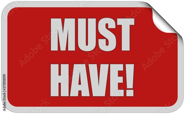 Fototapeta Sticker rot eckig curl oben MUST HAVE