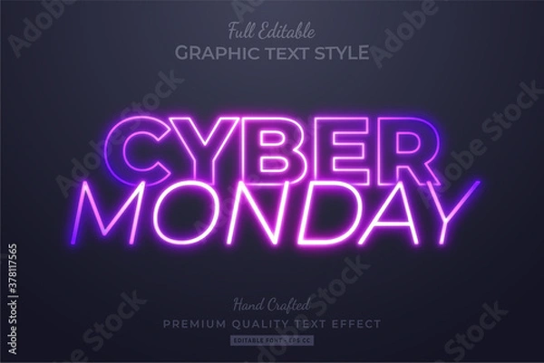 Obraz Cyber Monday Editable 3D Text Style Effect Premium