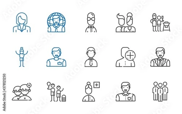 Fototapeta member icons set