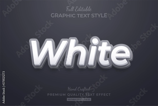 Obraz White Clean Editable 3D Text Style Effect Premium