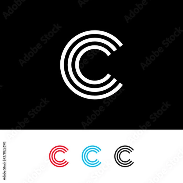 Fototapeta C letter Logo, C minimalist logo, C Line Logo Design Template Inspiration, Vector, Illustration.