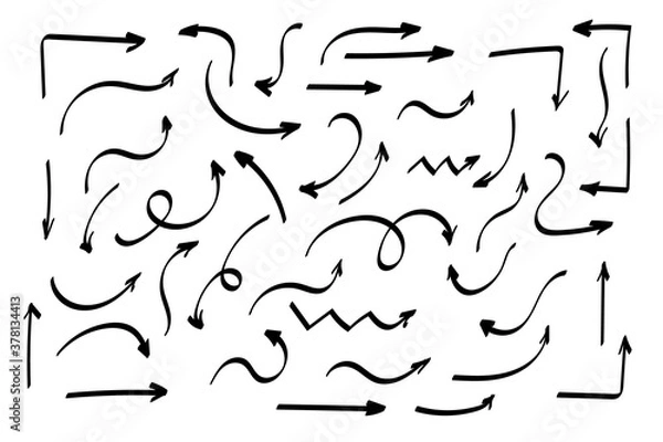 Fototapeta Doodle symbols. Pointer icons. Pointer graphic symbols.