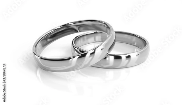 Obraz Two wedding rings 3d rendering