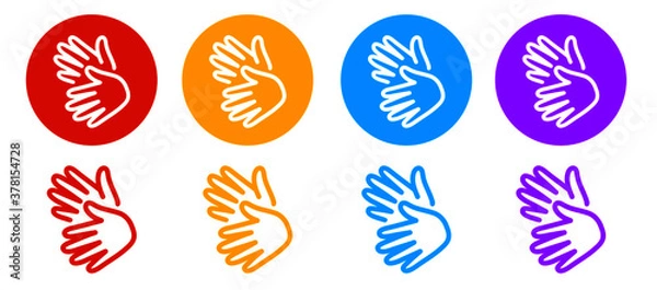 Fototapeta set of colorful hands sign language