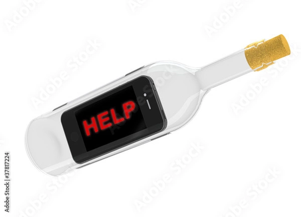 Obraz smartphone in a bottle